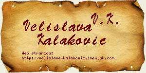 Velislava Kalaković vizit kartica